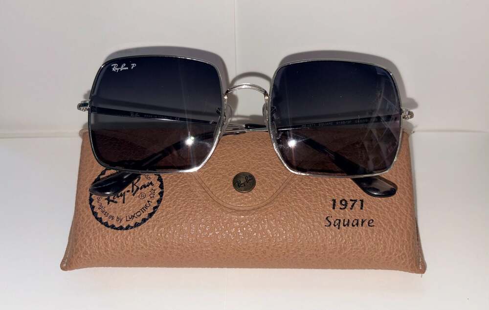 Ray-Ban RB1971 Square 9149/3F Silver Frame Gradient Sunglasses